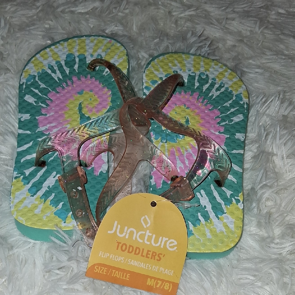 Juncture Toddler Flip Flops - Pink and Green